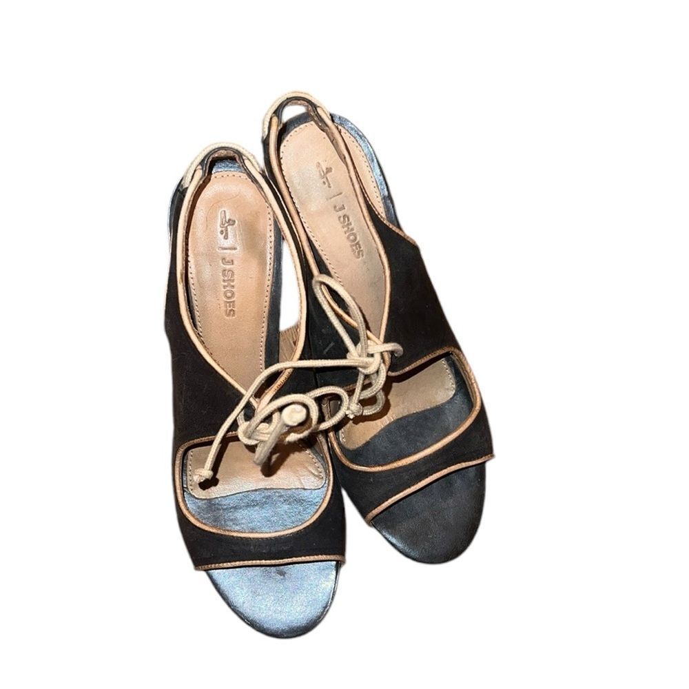 J Shoes Blue Leather Sandals Size 8.5